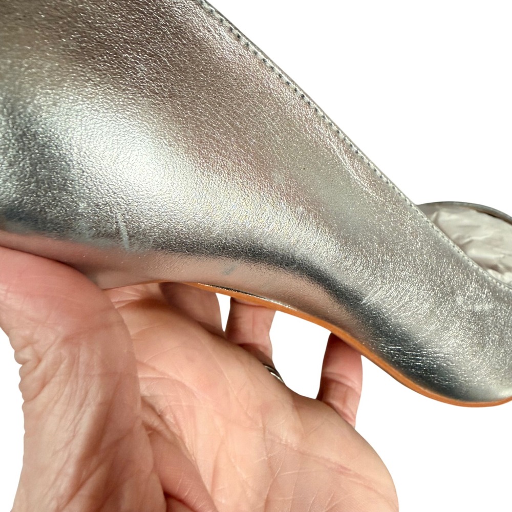 Kenneth Cole Beatrix Pumps Womens 8M‎ Silver Pointed Toe Stiletto Metallic Heels - Picture 3 of 13